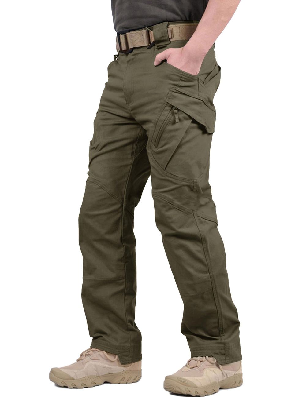 TACVASEN Men's Tactical Pants front view shows breathable comfort and flexible fit for active days.