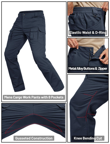 TACVASEN navy pants showcase versatile use for hiking and work