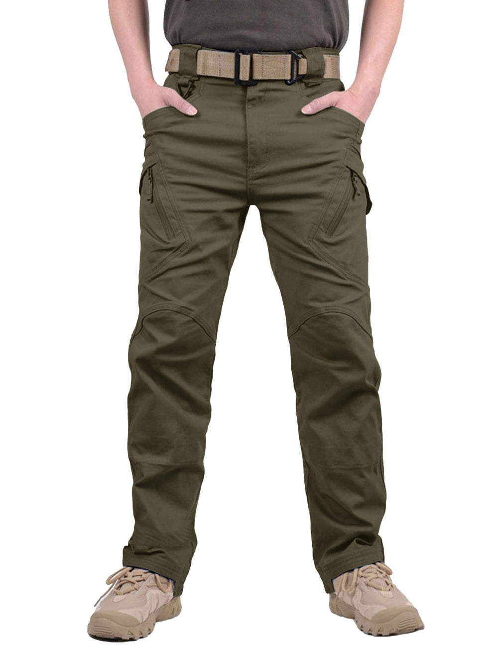 TACVASEN Men's Tactical Pants pocket layout highlights nine pockets for gear organization.