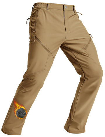 TACVASEN men's winter snow hiking pants front view showcasing warm, windproof protection.