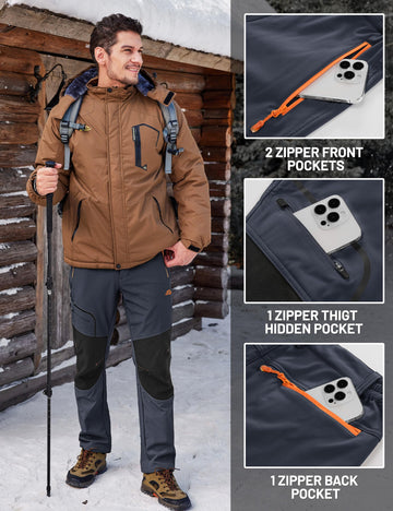 TACVASEN ski pants versatile for skiing, snowboarding, hiking and travel