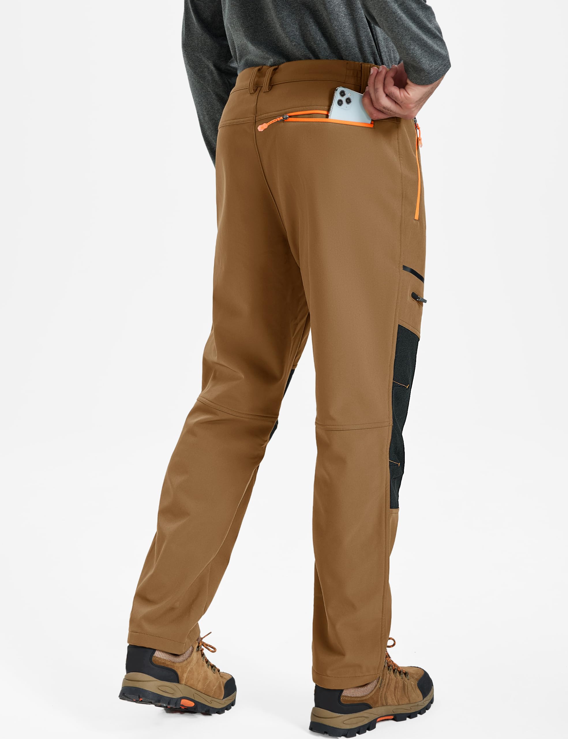 TACVASEN Snow Pants elastic waistband with belt loops for secure, adjustable fit.