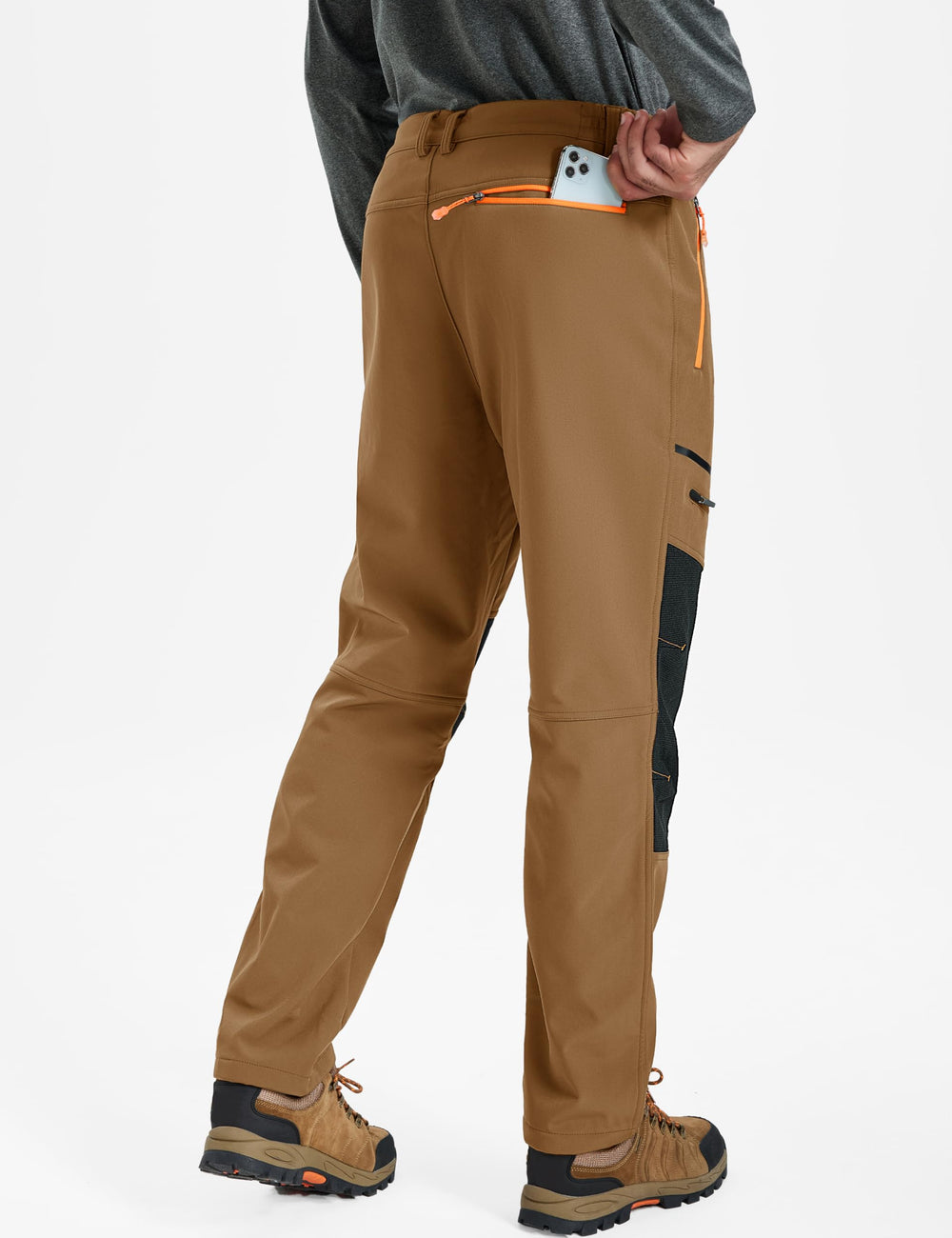 TACVASEN Snow Pants elastic waistband with belt loops for secure, adjustable fit.