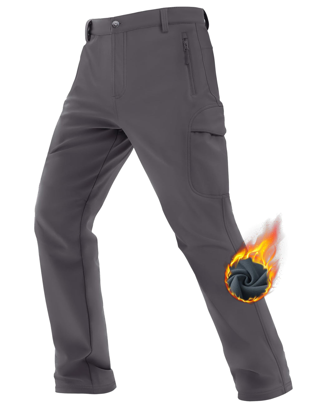 TACVASEN winter pants gray full-length view showing rugged outdoor design for cold weather