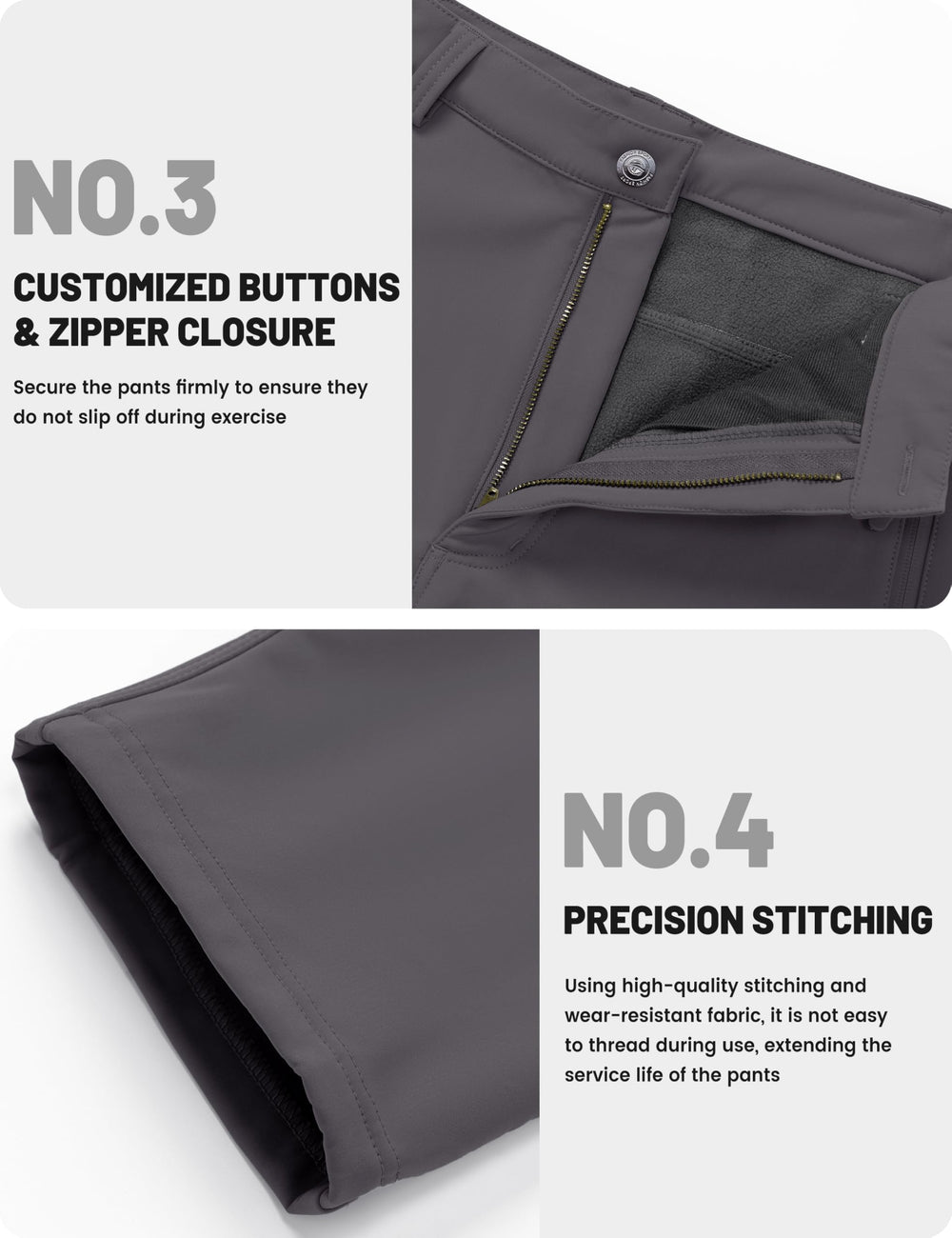 TACVASEN winter pants on trail show versatile all-weather performance