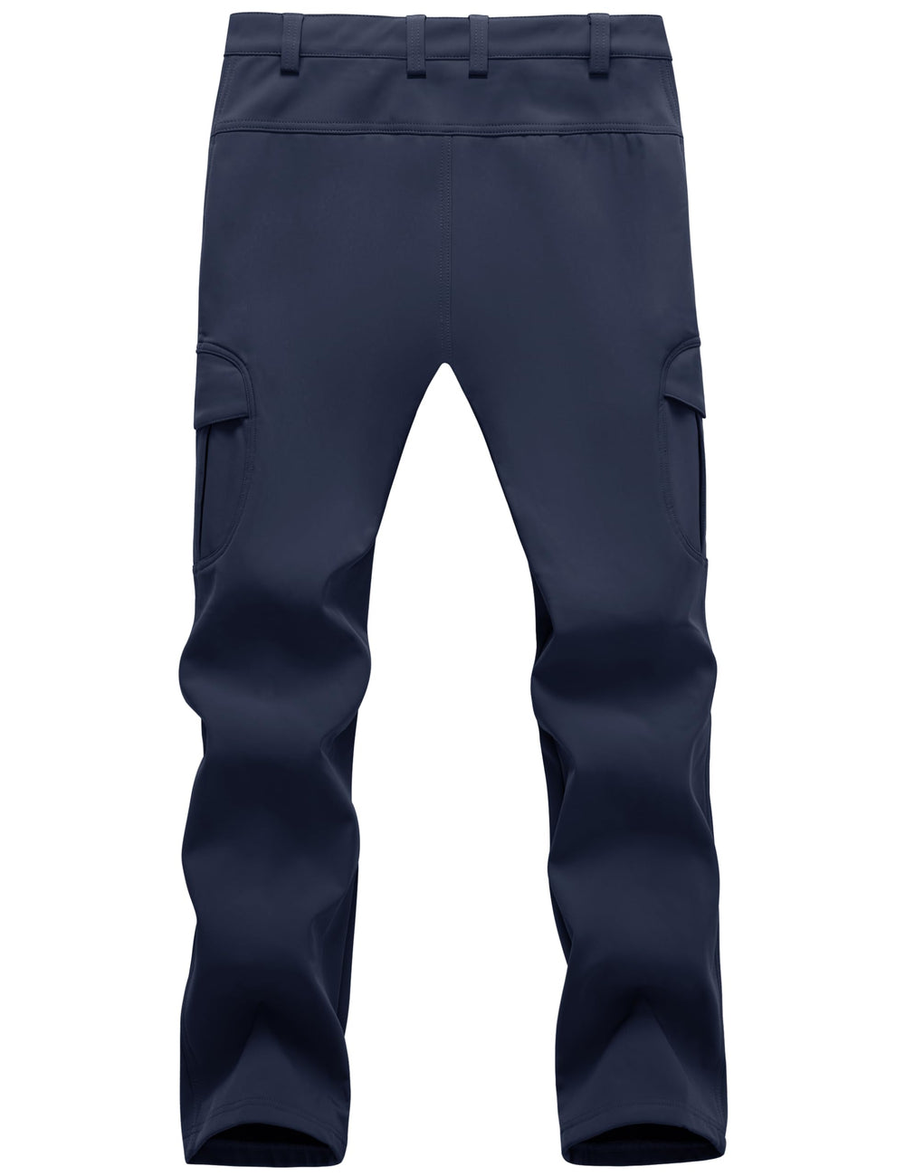 TACVASEN winter pants navy outer material close-up emphasizes water resistance.