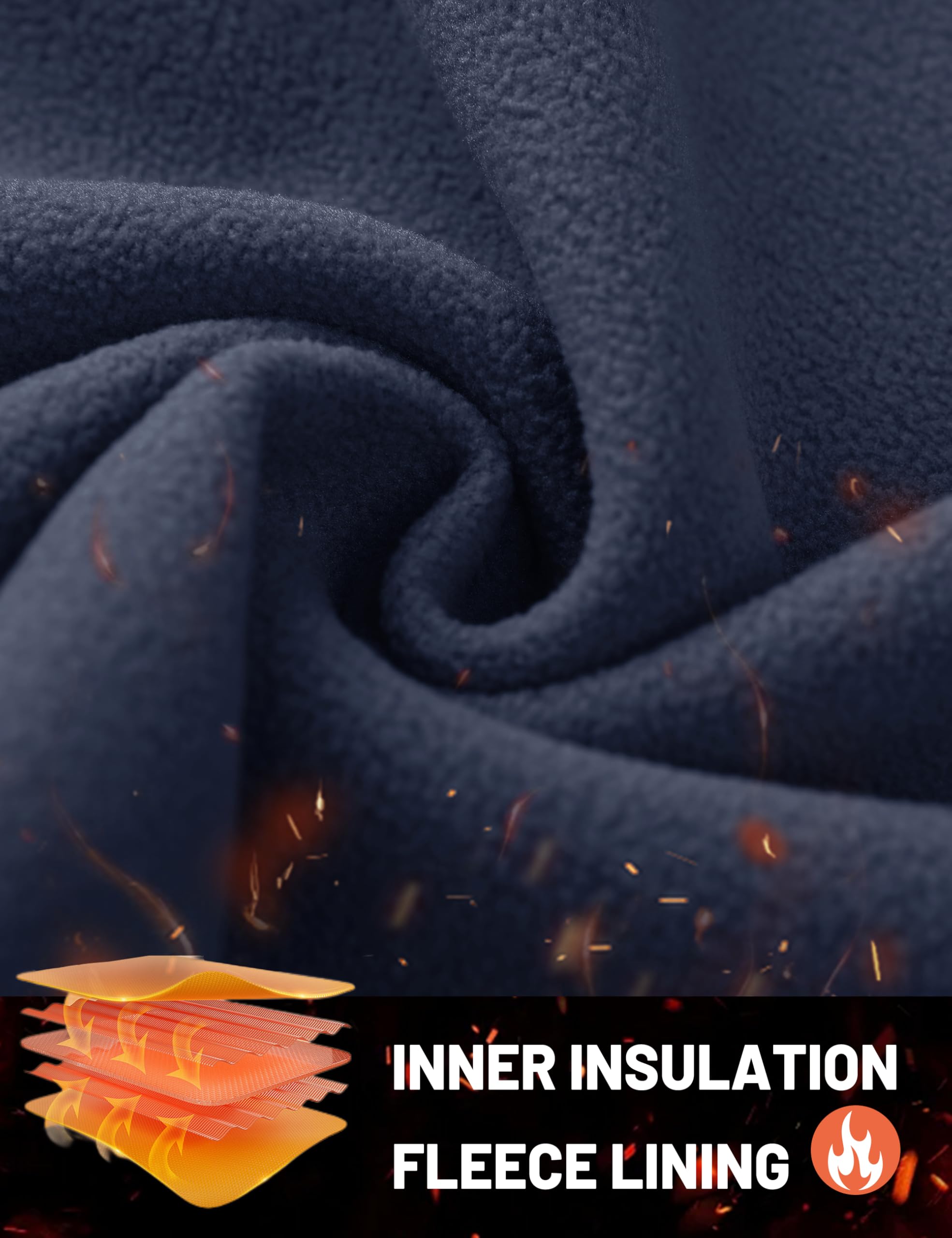 TACVASEN winter pants side pocket detail in navy for secure hiking gear.