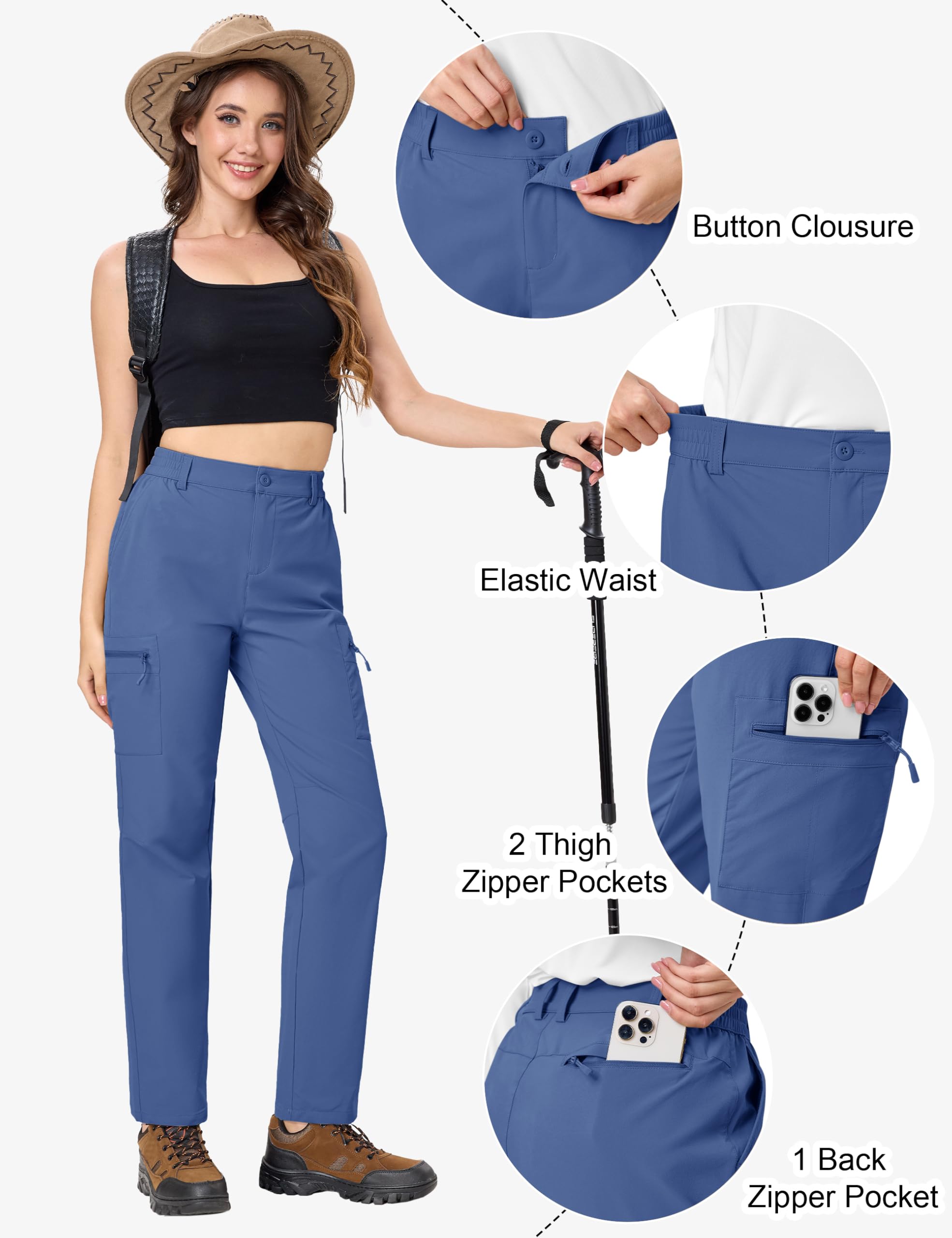 TACVASEN adjustable waistband provides secure, comfortable fit on hikes.
