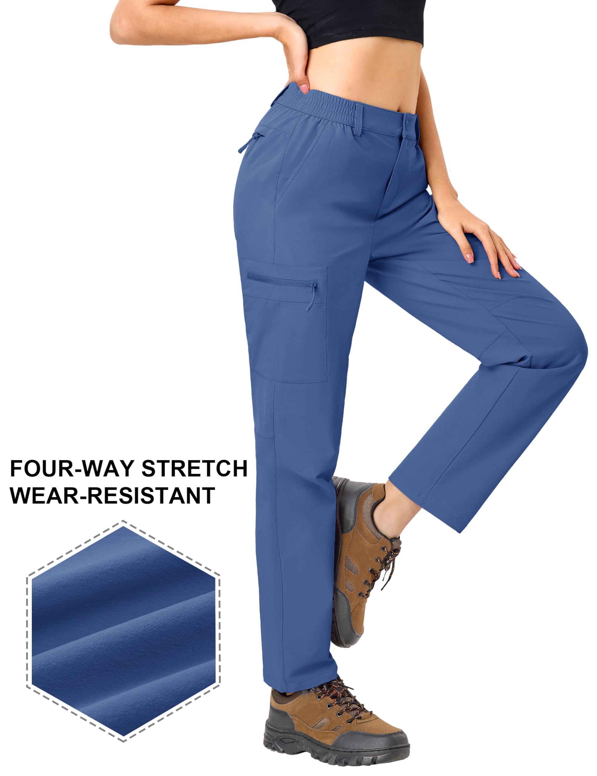 TACVASEN regular-fit straight-leg hiking pants offer mobility and durability.