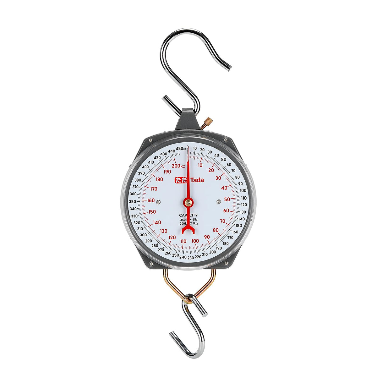 Tada Game Scale 450lb mechanical hanging scale with 8 inch dial