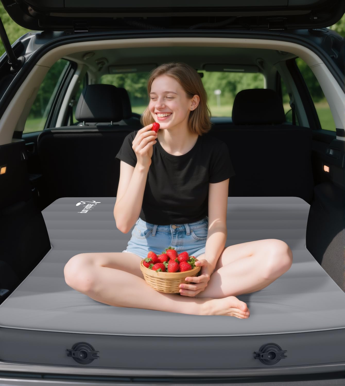 Tadpole Jump road-trip bedroom setup demonstrates SUV camping comfort.
