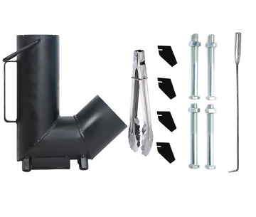 TAFEIDA Rocket Stove with adjustable legs for stable setup on grass or ground
