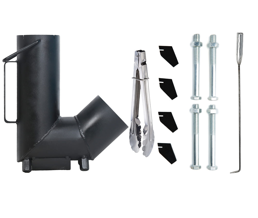 TAFEIDA Rocket Stove with adjustable legs for stable setup on grass or ground