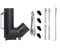 TAFEIDA Rocket Stove with adjustable legs for stable setup on grass or ground