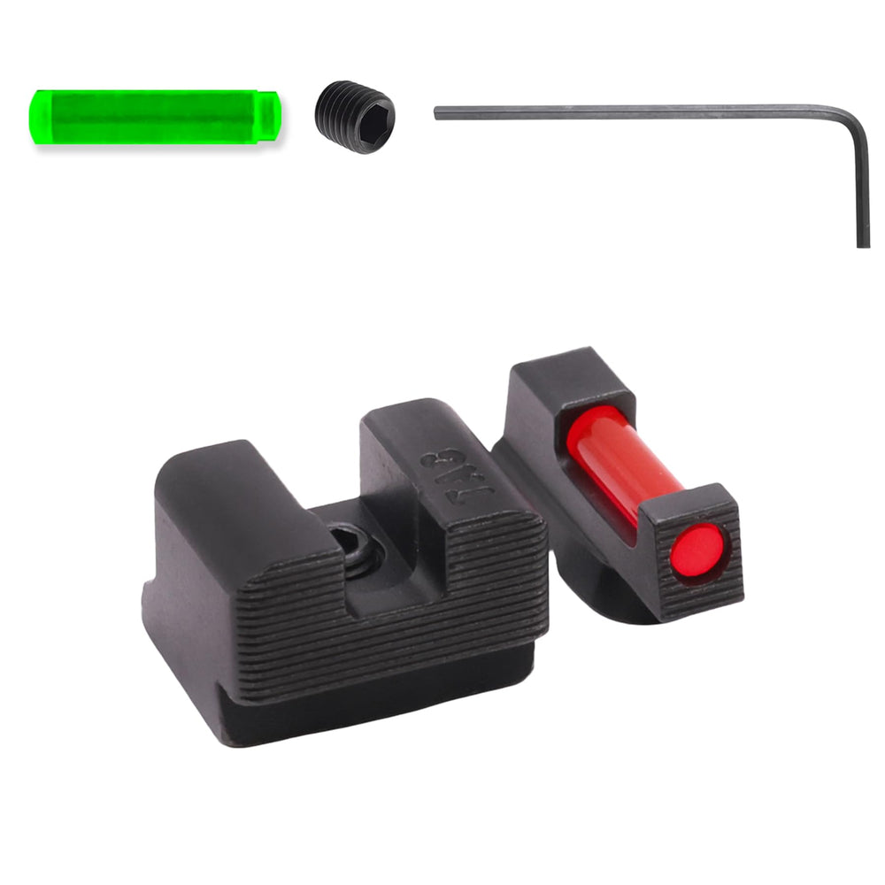 TAG Precision TAC Hybrid front sight with FiberLok for rapid target acquisition.