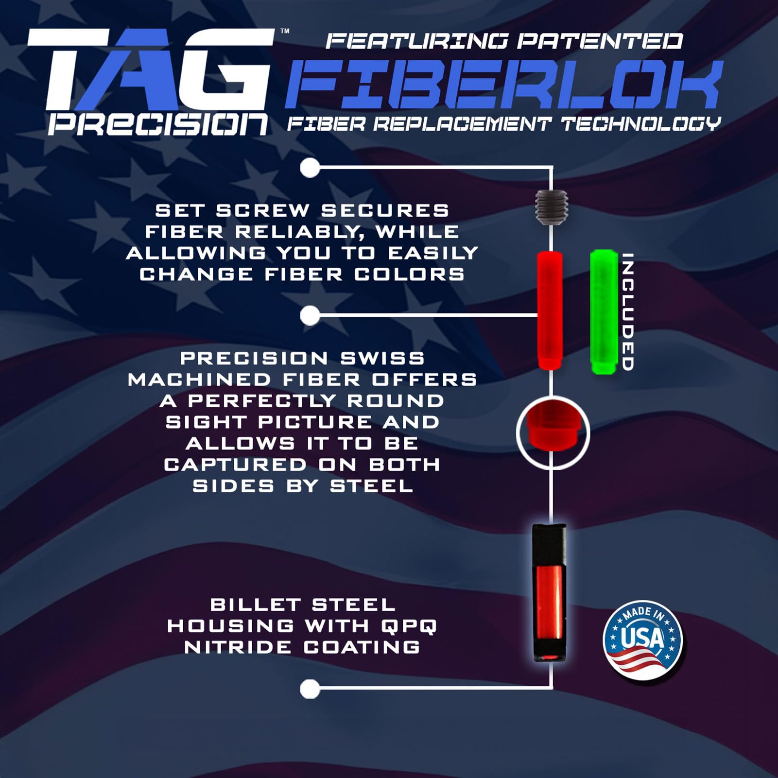 TAG Precision TAC sight set for Novak compatibility with robust steel durability