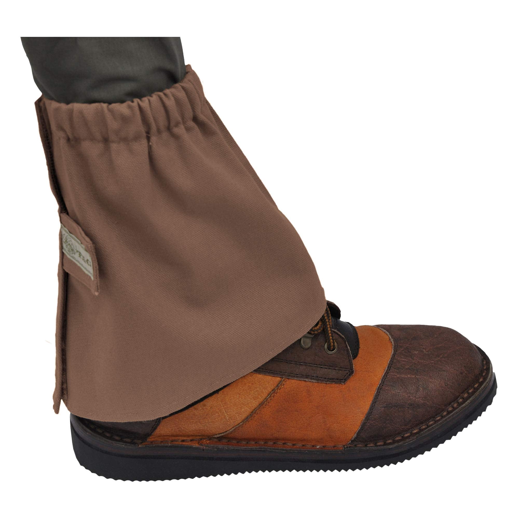 Tag Safari gaiters back view shows Velcro fastener for secure fit in rugged terrain.
