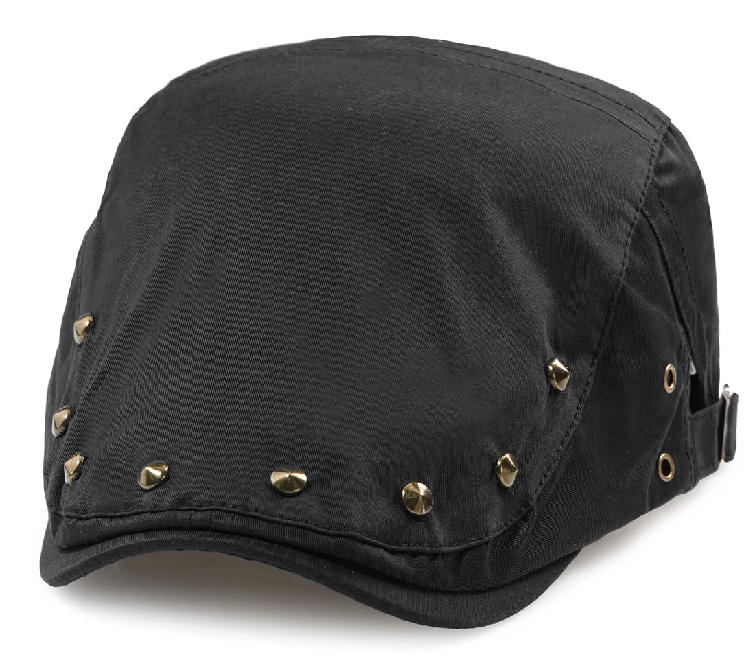 Taidor Rivet Newsboy Cap in black - right side