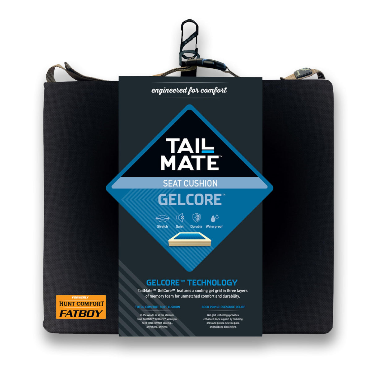 Tail Mate GelCore cushion front view showing overall silhouette and comfort potential