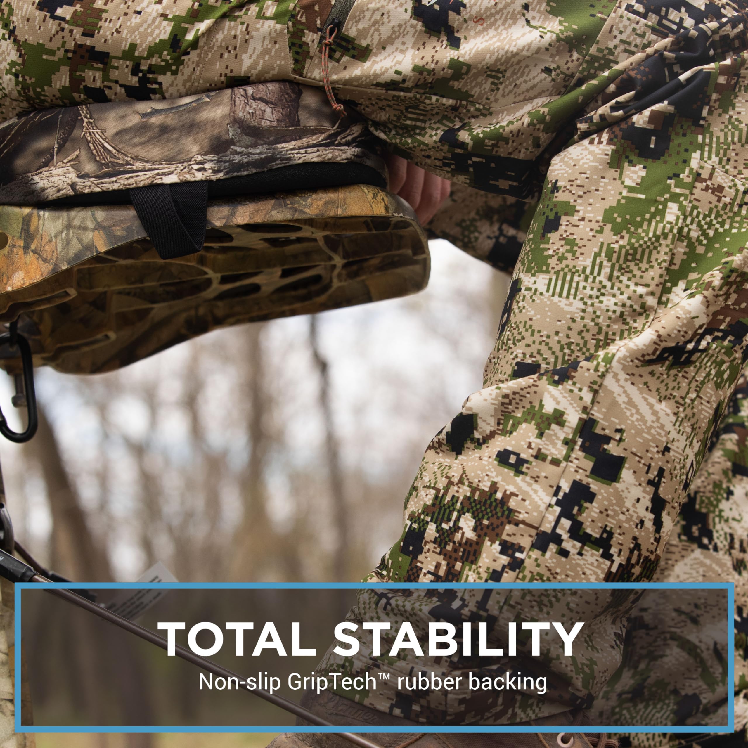 Tail Mate shoulder strap carabiner enables hands-free transport between hunts.