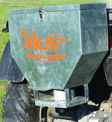 Tailgate feeder deer spreader mounted for deer feeding