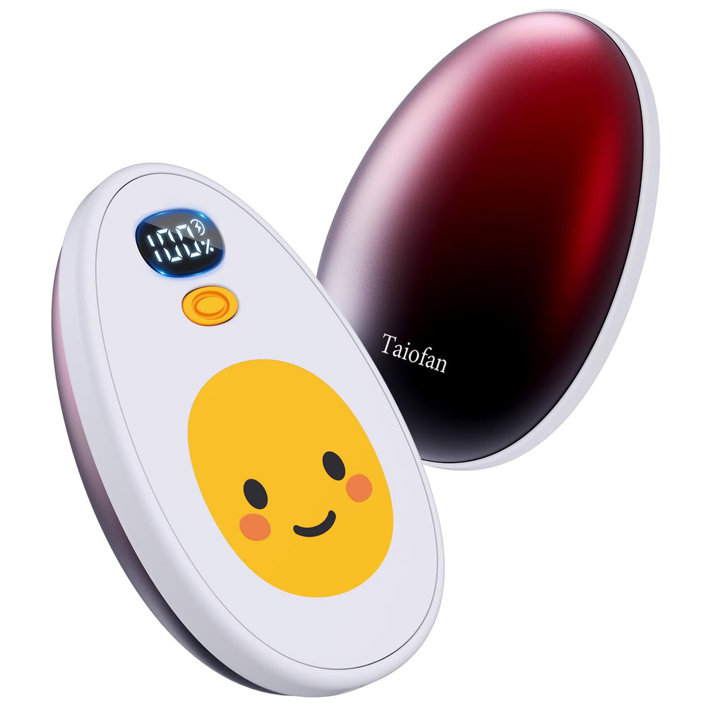 Taiofan egg-design hand warmer front view for cozy winter warmth on the go