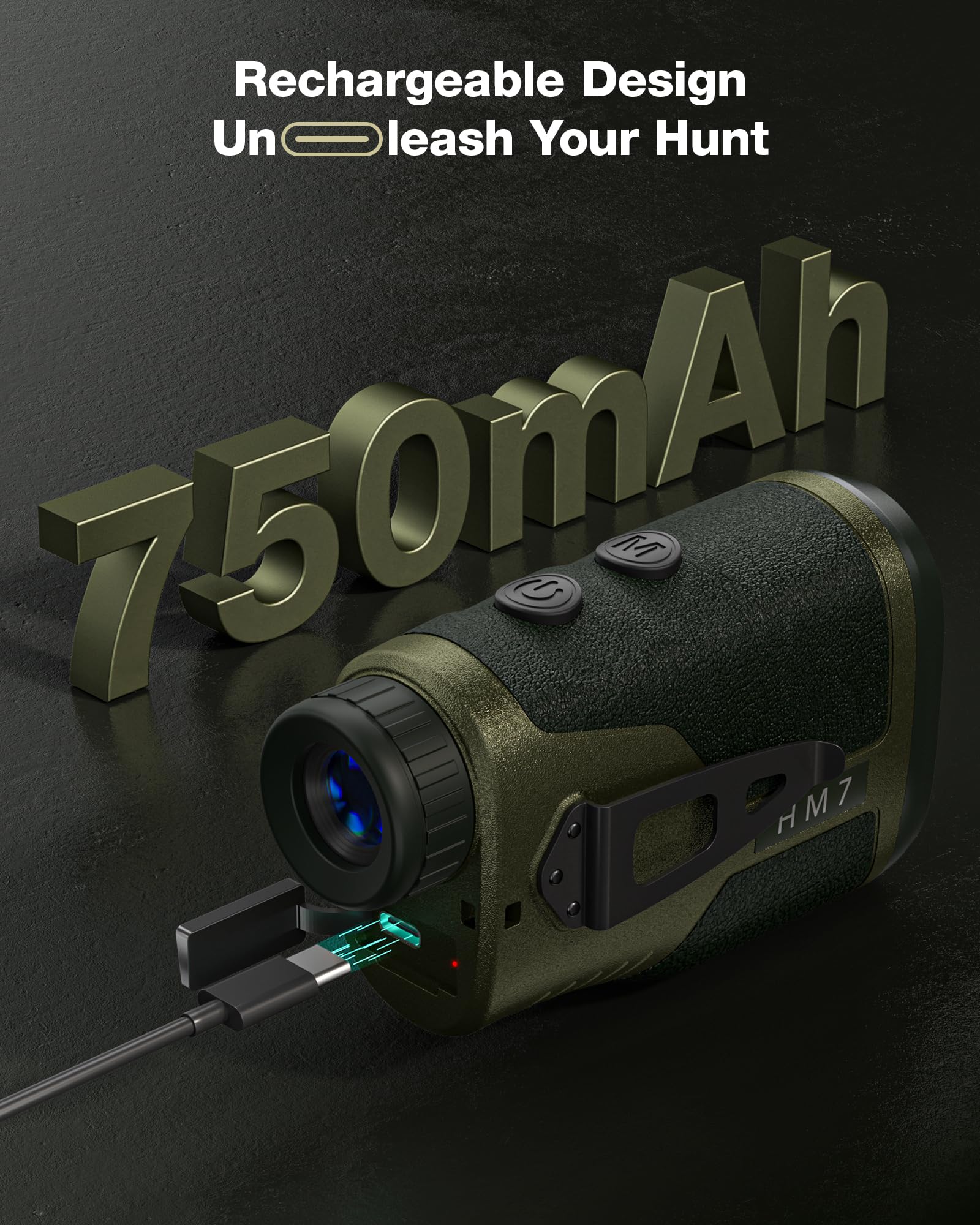 TAKENJOY HM7 belt clip shot shows hands-free carrying during hunts.