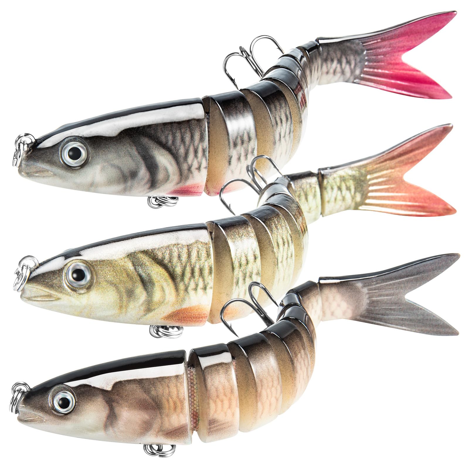 Takieaquax 8-segment lifelike fishing lure front view