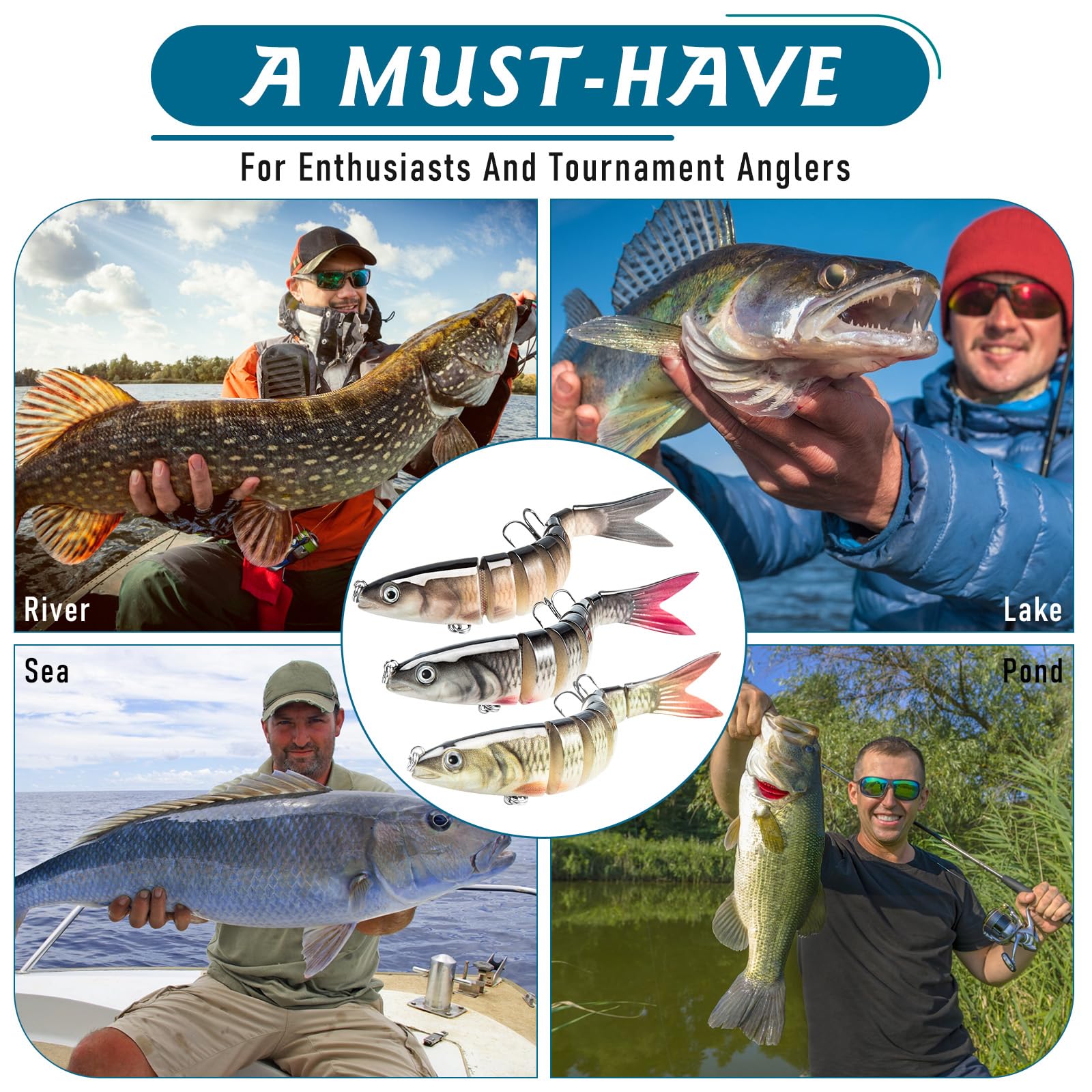 Lifelike swimbait attracting bass and trout underwater