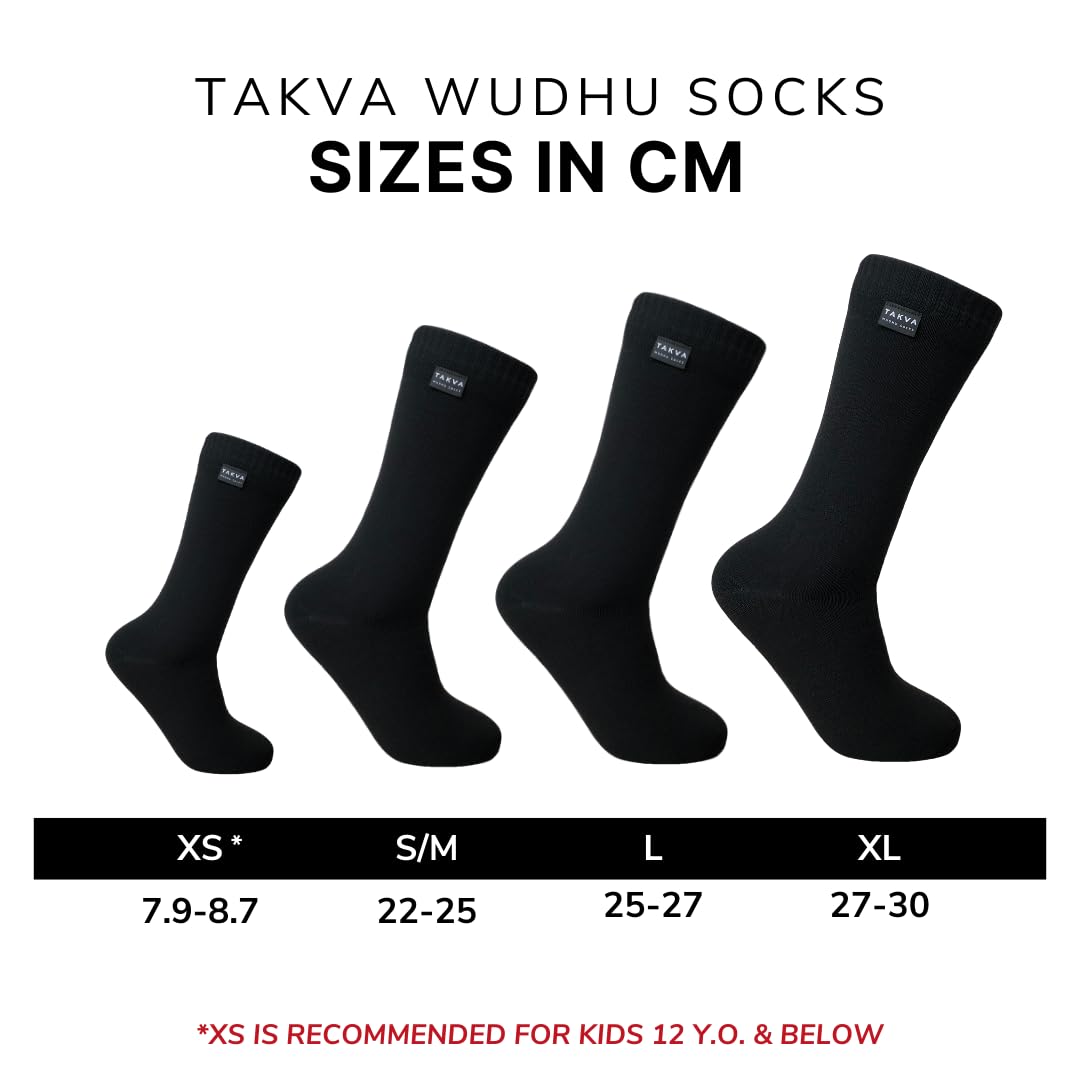 Takva Wudhu Socks packaging view signals easy care and storage.