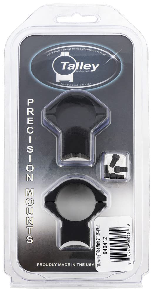 Talley 1in mount for Browning T-Bolt and Marlin 983; lightweight, rigid, and reliable for precise aiming.