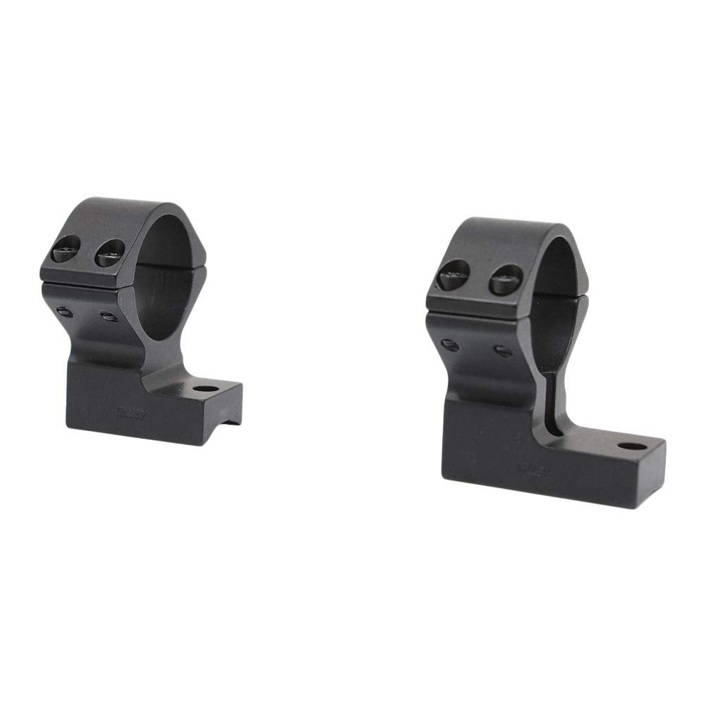 Talley Accumark 1in ring/base high black mounted on rifle showcases easy setup and repeatable alignment.