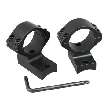 Talley lightweight alloy scope mount closeup highlighting reduced weight and rigidity.