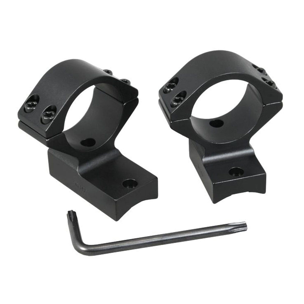 Talley lightweight alloy scope mount closeup highlighting reduced weight and rigidity.