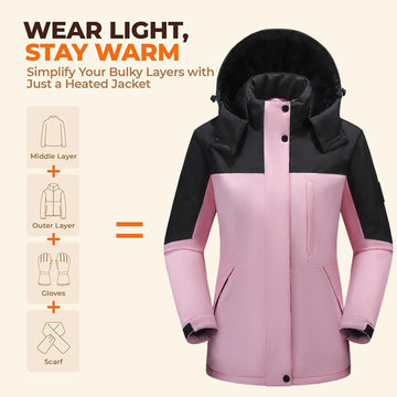 TAMEYA lightweight heated jacket offers a slim fit for comfortable daily wear.