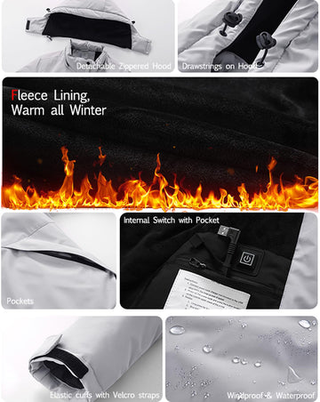 TAMEYA heated jacket waterproof fabric in action in light rain.
