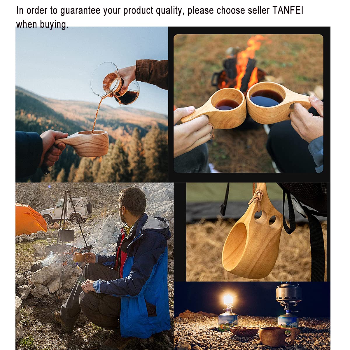 TANFEI outdoor camping cup ideal for coffee, tea, or wine on hikes.