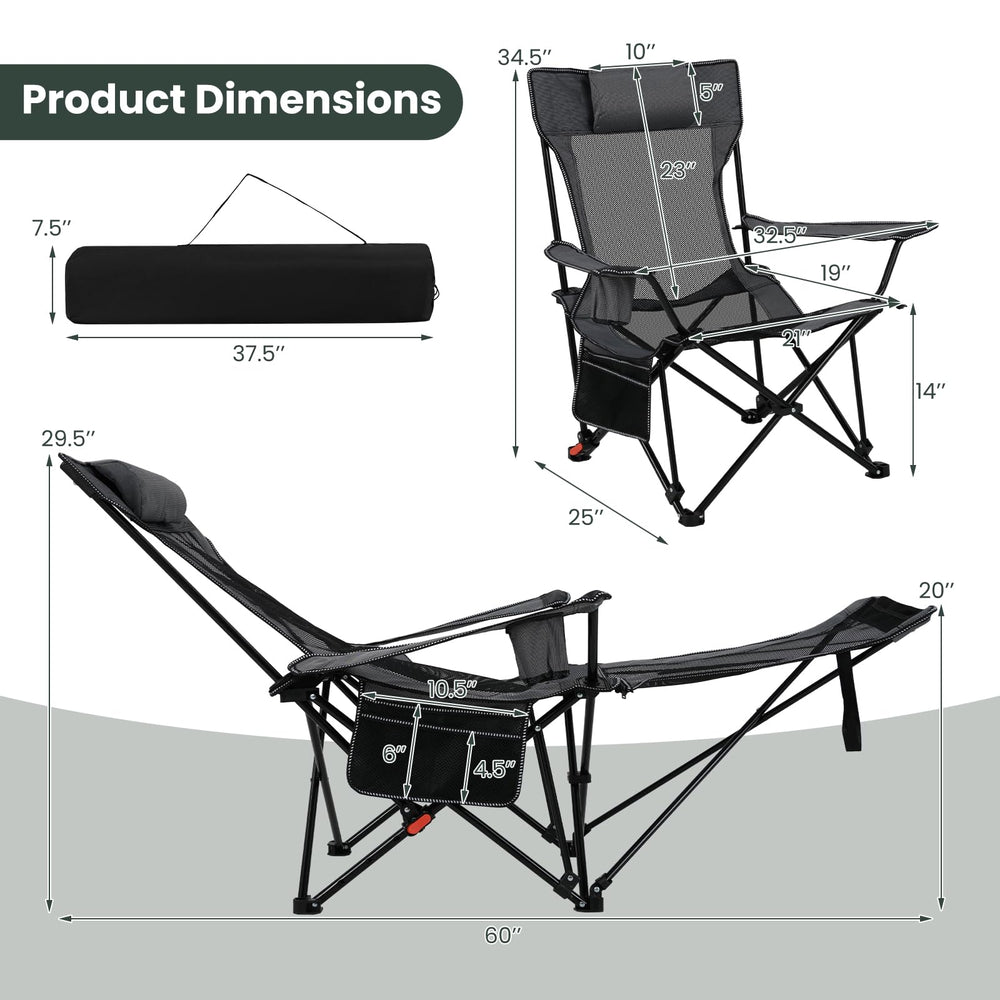 Tangkula 4-position backrest image illustrating customizable comfort at your preferred angle.