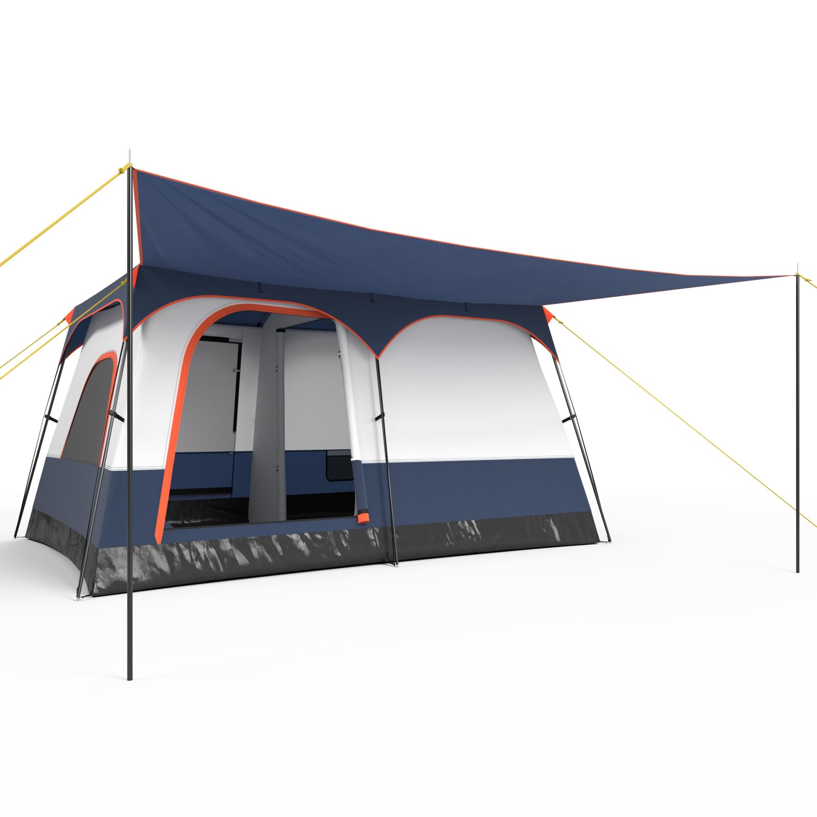 Tangkula 6-8 person tent porch area provides extra space for chairs and gear.