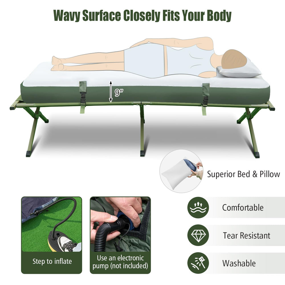 Tangkula air mattress with 9-inch coil-beam comfort