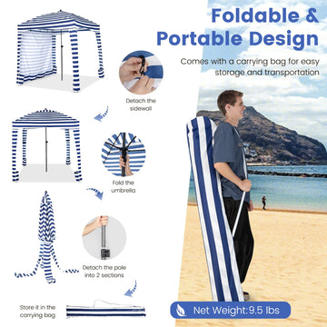 Tangkula Beach Cabana carrying bag makes transport easy and compact.