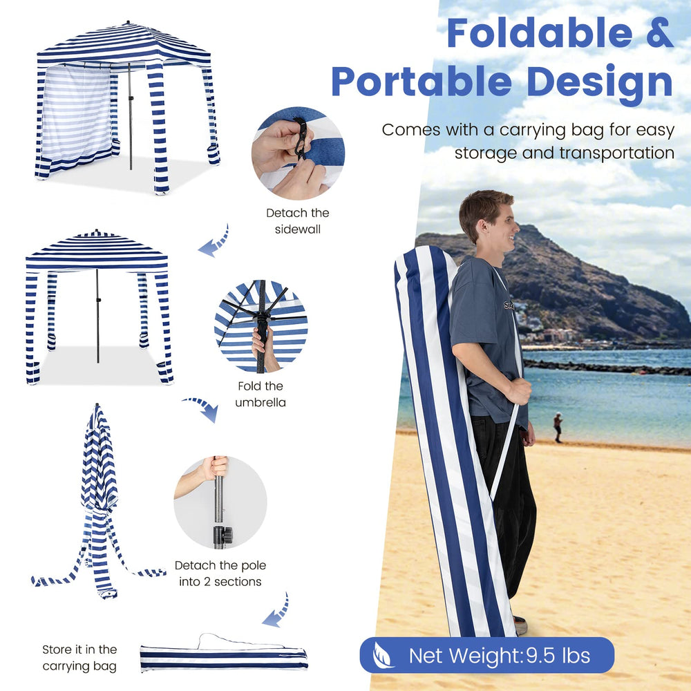 Tangkula Beach Cabana carrying bag makes transport easy and compact.