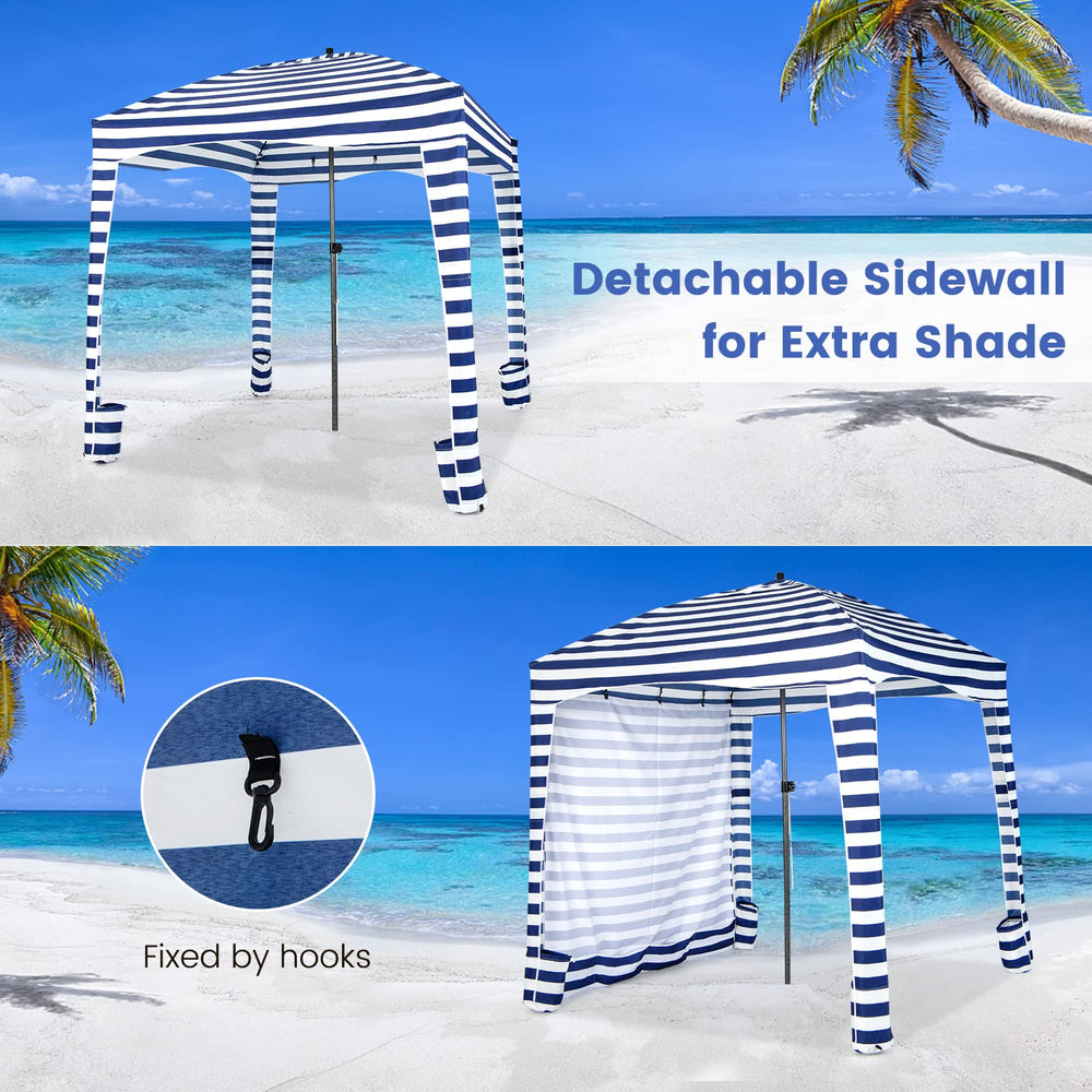 Tangkula Beach Cabana detachable sidewall adds privacy and extra shade.