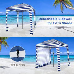 Tangkula Beach Cabana detachable sidewall adds privacy and extra shade.