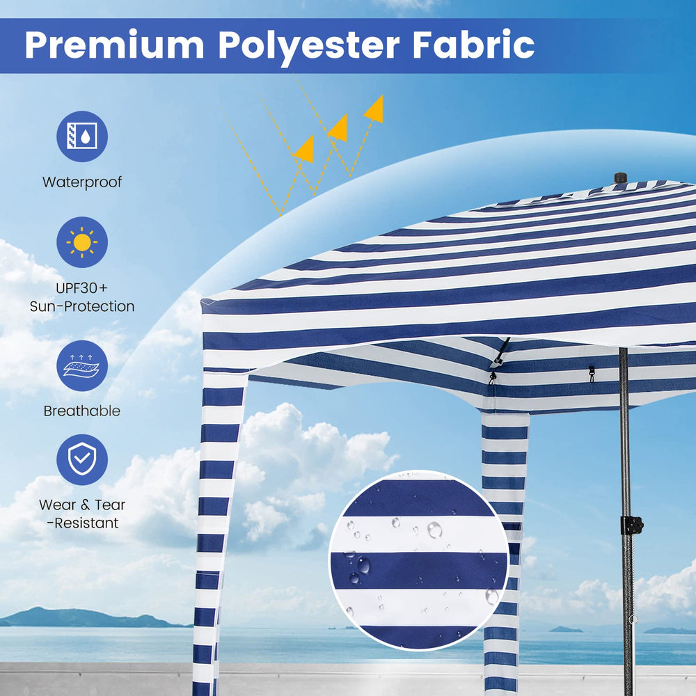 Tangkula Beach Cabana vented top promotes airflow for comfortable shelter.