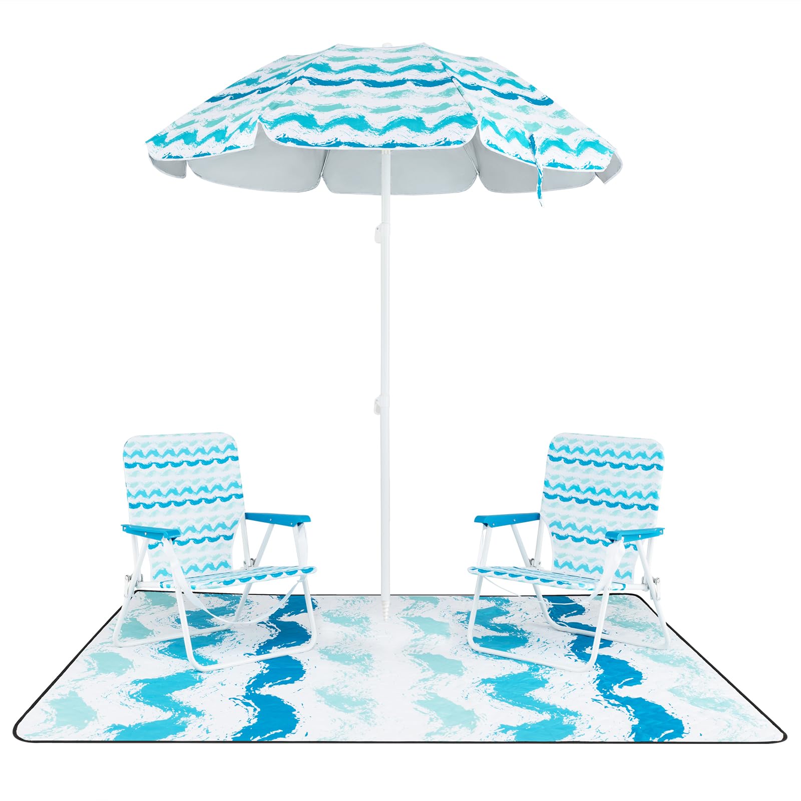 Tangkula beach umbrella tilt blue for adjustable shade on sunny days