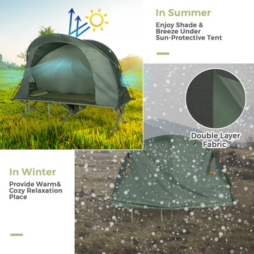 Tangkula bottom shoe pocket keeps small items organized inside the tent.