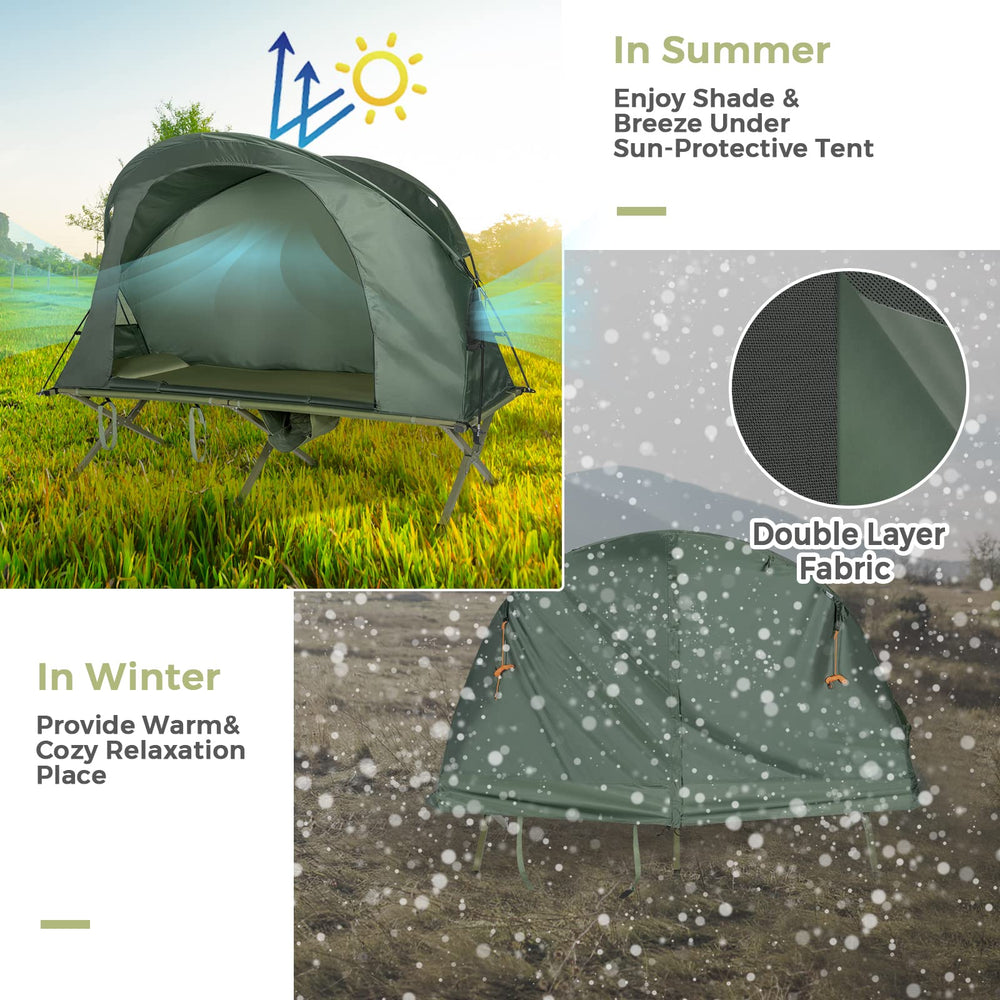 Tangkula bottom shoe pocket keeps small items organized inside the tent.