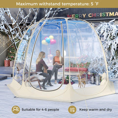 Tangkula bubble tent 540-view highlighting panoramic outdoor scenery.