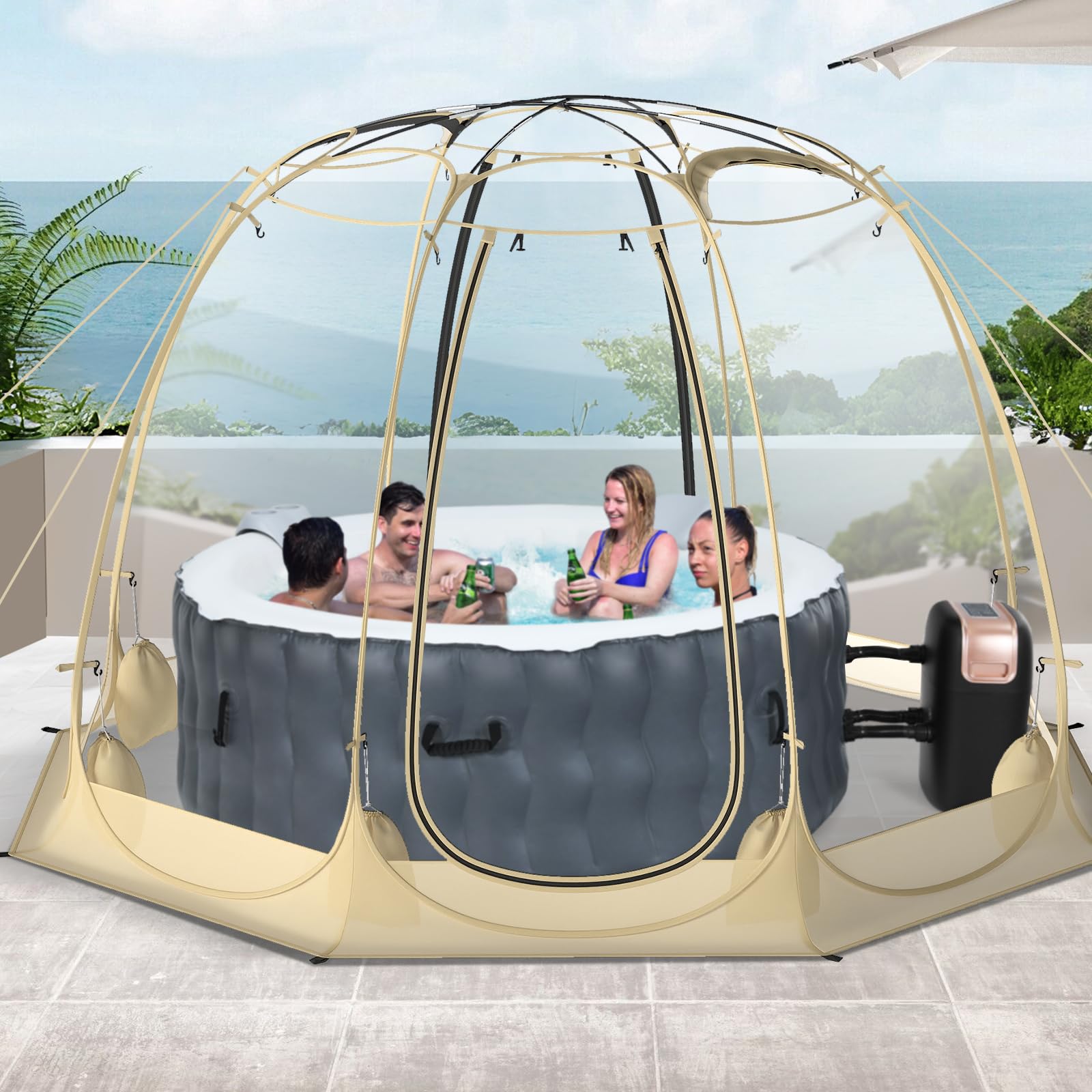 Tangkula bubble tent spacious interior fits 4-6 people.